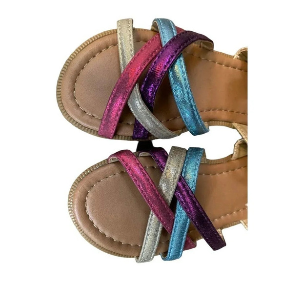 NEW Girl Sandals Colorful US Toddler 5 Spring Summer Ready Dress Sandals - Picture 4 of 7